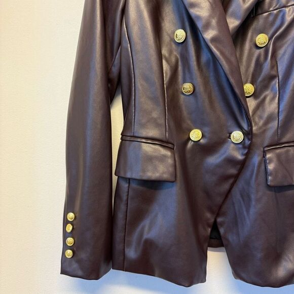 Milly  Inez Faux Leather Blazer - Picture 4 of 9